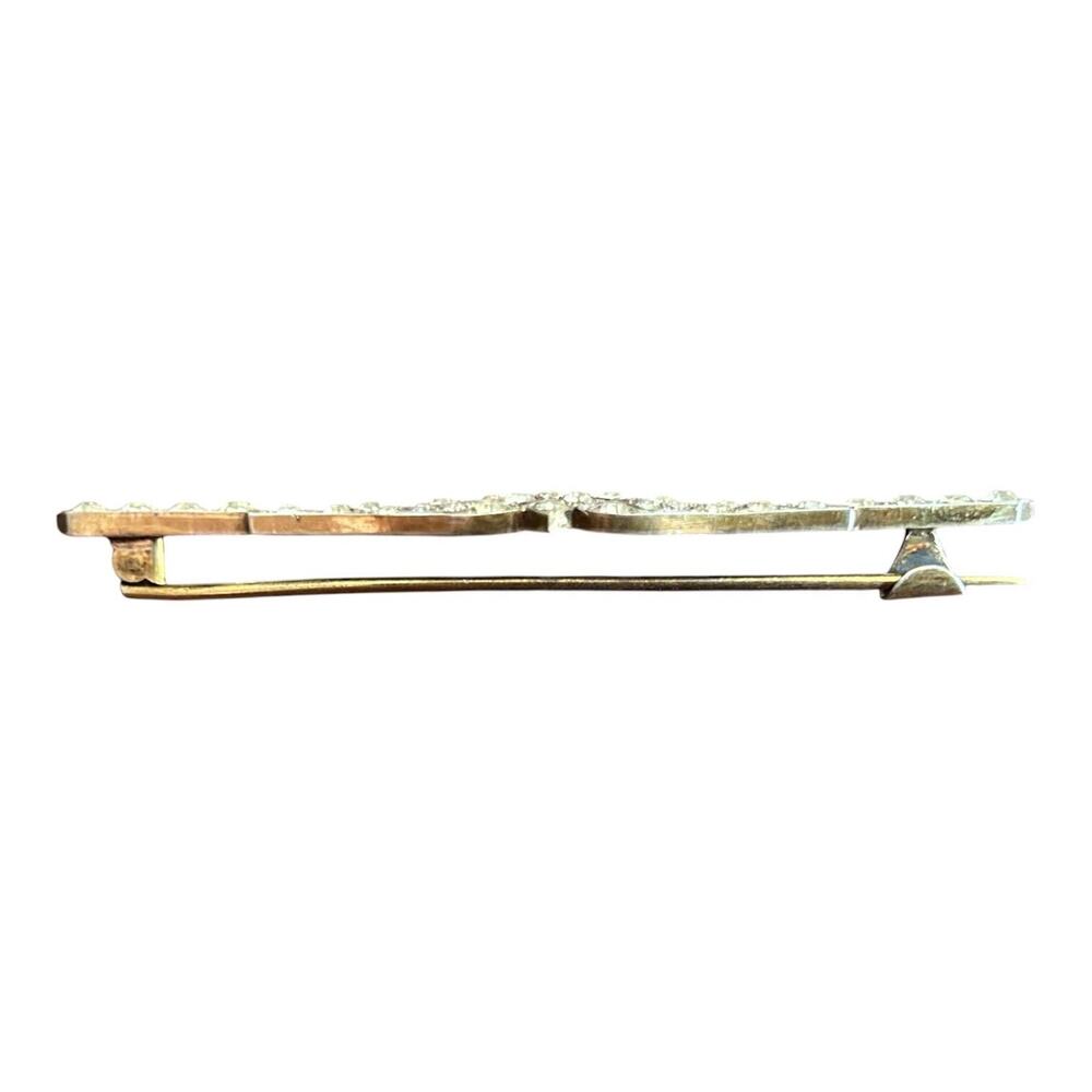 Art Deco Sterling Sterling Silver Bar Brooch
Paste Stones 3” Vintage Pin - Picture 8 of 11